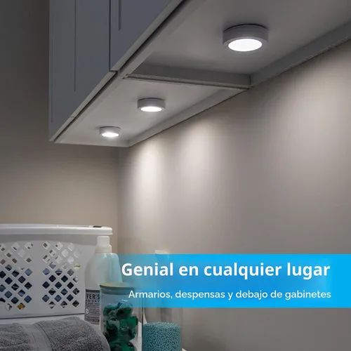 Miniatura 6 de GE Luces LED de disco activadas por tacto, 20 lúmenes, blanco, 25434