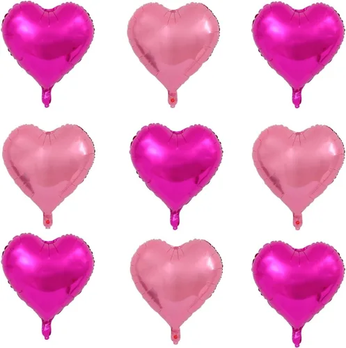 Miniatura 13 de Giga Gud 30 globos de papel de aluminio, de 18 pulgadas, rosa intenso y rosa macarrón, con tema de amor, perfectos para proponer matrimonio, boda