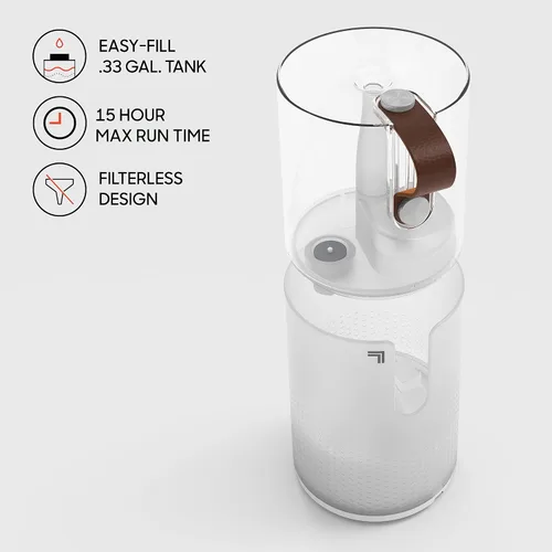 Miniatura 3 de Sharper Image VOTIV 4 Humidificador ultrasónico con luz de vela sin llama, controles táctiles, niebla fría, apagado automático, humidificación sin