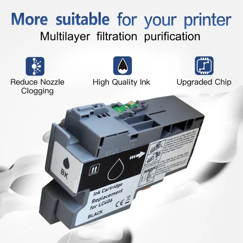 Miniatura 6 de Compatible con cartucho de tinta Brother LC406 BK, repuesto para Brother LC 406 BK/LC406XL BK, alto rendimiento de 3000 páginas, para: MFC-J4335DW