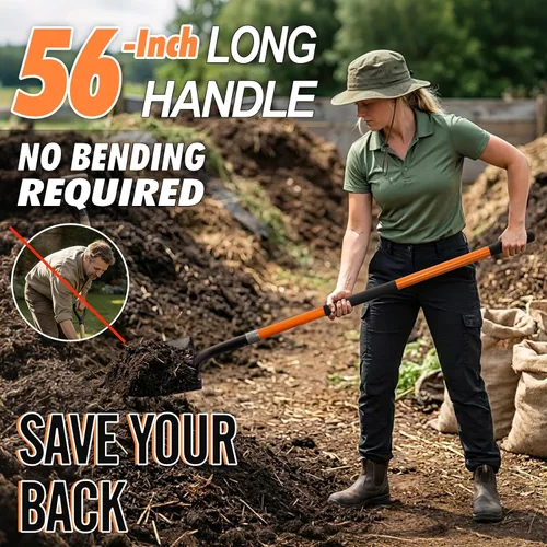 Miniatura 5 de Pala para excavar Pala de metal resistente con mango de fibra de vidrio, 56 pulgadas