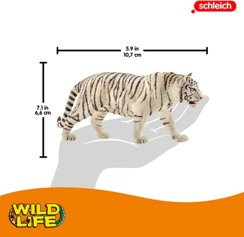 Miniatura 2 de Schleich Wild Life - Figura realista de tigre blanco – Juguete auténtico y altamente detallado, duradero para la educación y el juego divertido