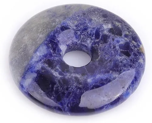 Miniatura 48 de JOE FOREMAN Anillo de cuarzo amatista natural de 1.181 in con colgante de donas circulares para hacer joyas, 1 unidad, Piedra