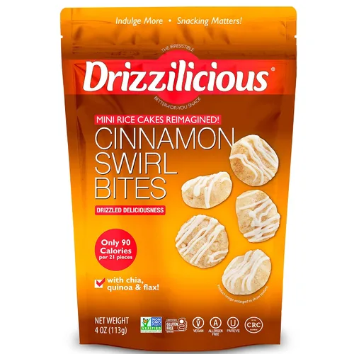 Miniatura 8 de Drizzilicious Mini Tostadas de Arroz - Tostadas de Arroz Crujientes, Snack Saludable para Adultos y Niños, Tostadas de Arroz Saborizadas, Veganas