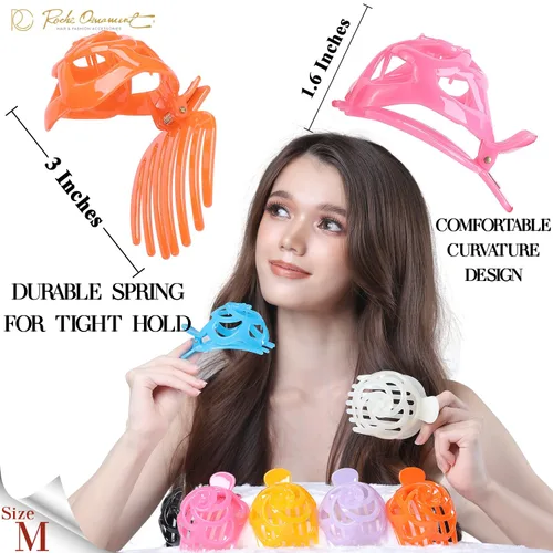 Miniatura 2 de RC ROCHE - 6 piezas para hacer moños para mujer, clip de pinza para el cabello, nido de pájaro, ballerina, soporte redondo francés, cúpula