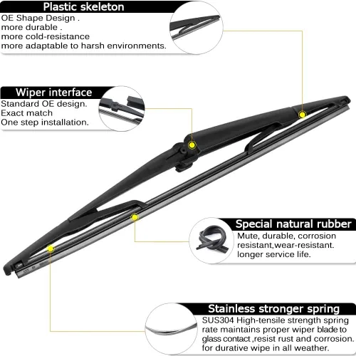 Miniatura 3 de AUTOBOO Brazo de limpiaparabrisas trasero de repuesto para Jeep Grand Cherokee 2005 2006 2007 2008 2009 2010 con limpiaparabrisas trasero de 14