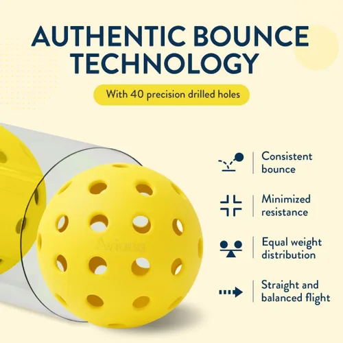 Miniatura 2 de Outdoor Pickleball Balls USAPA Approved for Tournament Play 6 12 48 Packs Durable 40-Hole Design Ideal for All Skill Levels Pickleball Accessories