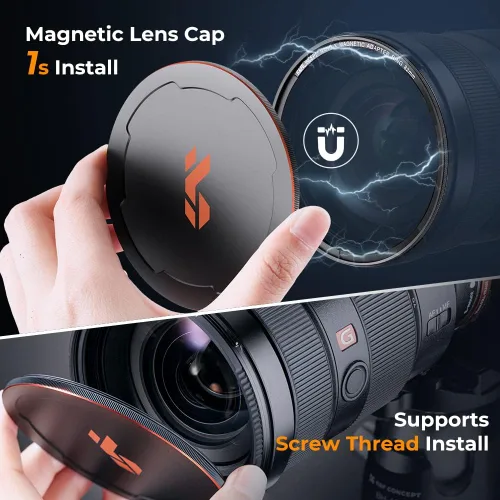 Miniatura 6 de K&F CONCEPT Filtro magnético de lente ND64 de 3.228 in (filtro de densidad neutra fija de 6 paradas), anillo básico magnético + tapa de filtro