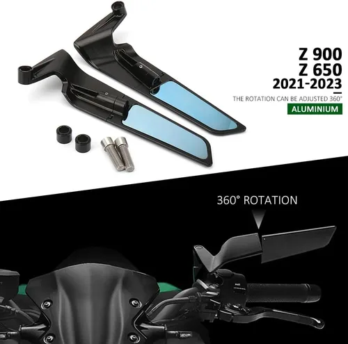 Miniatura 2 de Nueva motocicleta negro espejo retrovisor aluminio retrovisor espejos para Kawasaki Z900 Z 900 z900 Z650 Z 650 z650 2021 2022 2023