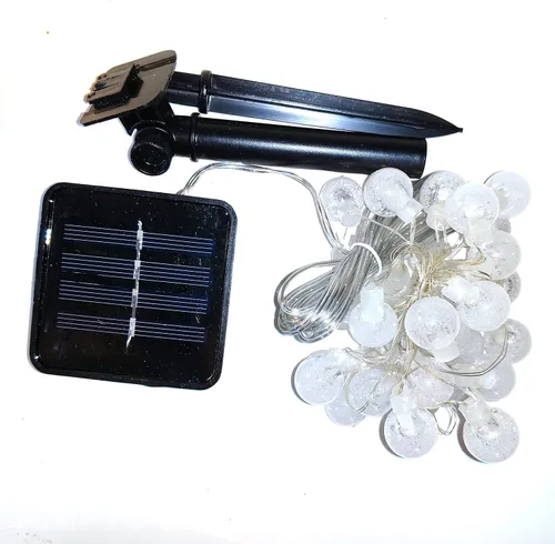 Miniatura 2 de Hometown Evolution, Inc. Tira de luces de burbujas de aire alimentadas por energía solar, 30 LED blanco cálido, 8 modos, impermeable al aire libre