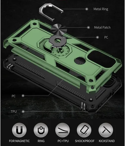 Miniatura 6 de Funda para Moto G Pure, Moto G Power 2022 con protector de pantalla HD, [grado militar de 16 pies probada en caídas], anillo protector a prueba
