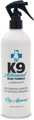 Draw It Out K9 Advanced Relief - Spray listo para usar, 8 onzas, aerosol para músculos del perro, articulaciones y piel, soporte tópico derivado