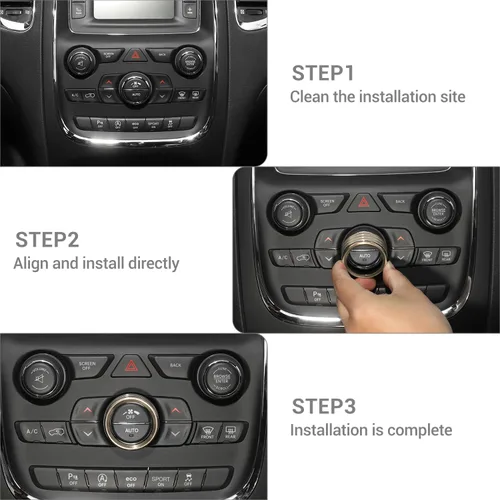 Miniatura 6 de Anillo de perilla de interruptor de volumen de CA compatible con Dodge Charger 2011+/Challenger 2015+/RAM 2012-2017/Durango 2016-2022/Chrysler 300C