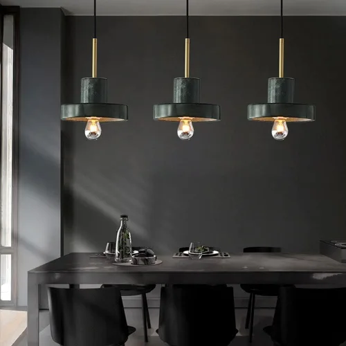 Miniatura 2 de Lámpara colgante moderna para isla de cocina, lámparas nórdicas de latón para comedor, lámpara de suspensión de mármol con enchufes E27/E26, luces