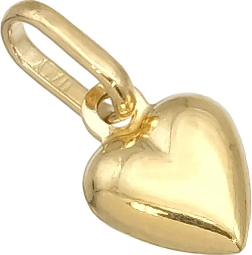 Miniatura 3 de FindingKing Colgante de corazón inflado de oro amarillo de 14 quilates, 0.315 x 0.236 in (.31" x .24"), Oro amarillo