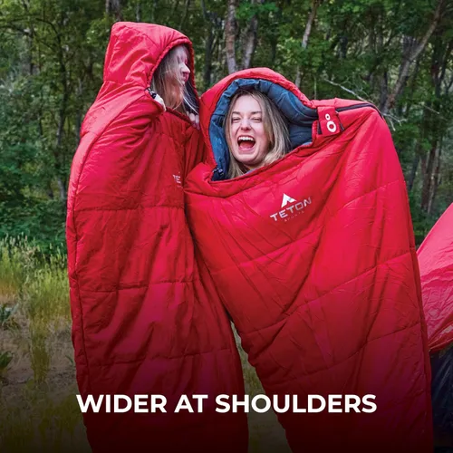 Miniatura 5 de TETON Sports LEEF Saco de dormir ultraliviano, estilo momia, saco de compresión incluido. Fuego/Pizarra