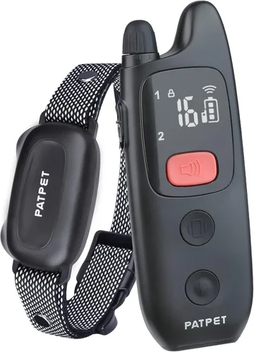 PATPET Collar de entrenamiento para perros con control remoto, IPX7 impermeable, collar de choque para perros, 3 modos de entrenamiento, vibración