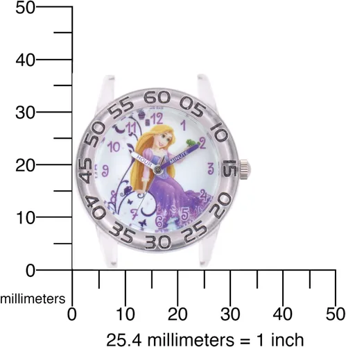 Miniatura 5 de Disney Princess Kids' Plastic Time Teacher Analog Quartz Nylon Strap Watch