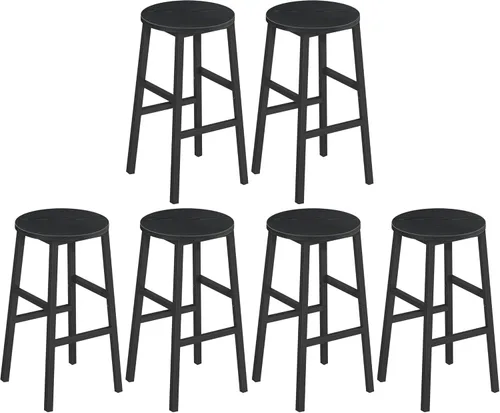 Miniatura 11 de MAHANCRIS Taburetes de bar, juego de 2 sillas de bar redondas con reposapiés, taburetes de bar de desayuno de cocina de 24.4 pulgadas, taburetes
