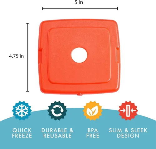 Miniatura 5 de Cool Coolers by Fit + Fresh, 4 Pack Slim Ice Packs, Space Saving Reusable Ice Packs for Lunch Boxes or Coolers Multicolor (paquete de 8)
