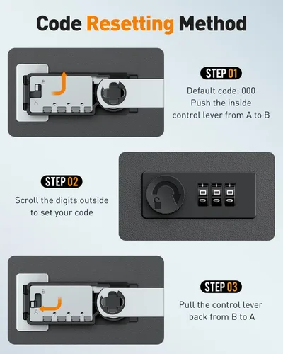 Miniatura 3 de Uniclife Buzón de Montaje en Pared para Exterior, Buzón Grande con Cerradura de Combinación, Buzón de Seguridad para Casa, Caja Segura para Depósito