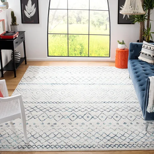 Miniatura 26 de SAFAVIEH Madison Collection - Alfombra decorativa de 2 x 3 pies, color marfil y carbón, diseño marroquí bohemio envejecido, no desprende pelusa
