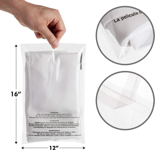 Miniatura 3 de Shop4Mailers 12 x 16 bolsas resellables de celofán transparente con advertencia de asfixia, sobres autosellados, 1,2 mil (paquete de 1000)