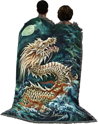 Miniatura 3 de Pure Country Weavers Kayomi Harai - Manta de dragón para regalo de fantasía tejida de algodón, fabricada en los Estados Unidos (72 x 54 pulgadas)