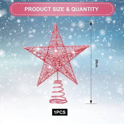 Miniatura 3 de BBTO Juego de adornos de esferas de Navidad con estrellas para árbol, adornos de árbol de plástico con estrellas transparentes para árbol, adorno