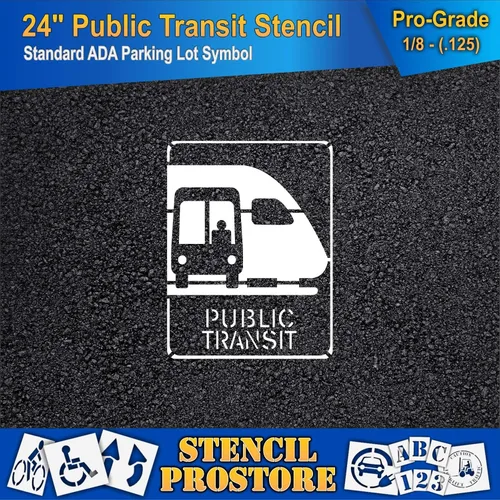 Miniatura 3 de Plantillas de pavimento – 24 pulgadas – autobús y tren, Plantilla de tránsito público – 24 pulgadas x 18 pulgadas