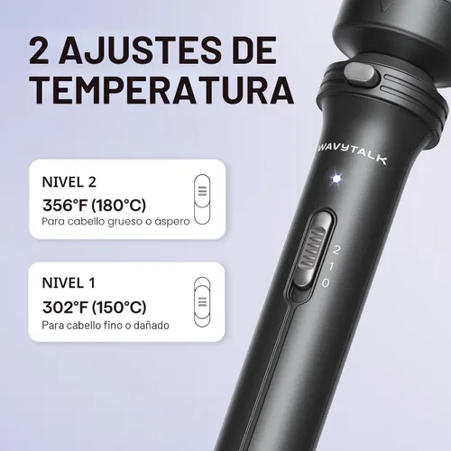 Miniatura 6 de Wavytalk Cepillo Térmico, Cepillo Redondo Calentado de 1 1/2 Pulgadas con Cabeza Desmontable, Bolsa de Terciopelo y Doble Voltaje para Viajes, Fácil