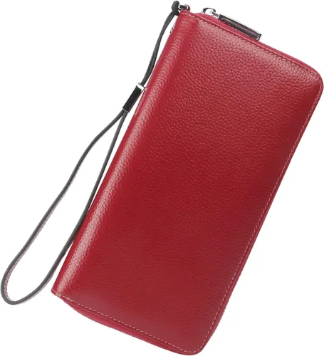 Miniatura 70 de Lavemi Pequeña cartera compacta para mujer, con bloqueo RFID, de piel auténtica, plegable, con ventanas de identificación