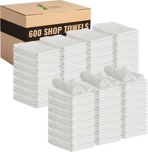 Miniatura 20 de GREEN LIFESTYLE Paquete de 150 toallas azules de 12 x 14 pulgadas, 100% algodón, superabsorbentes y duraderas para el automóvil, trapos reutilizables