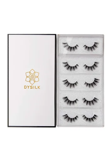 Miniatura 7 de DYSILK Pestañas postizas naturales - Pestañas de visón 5 pares 6D Pack de pestañas postizas Wispy - Kit de extensión de pestañas postizas 5 pares-02