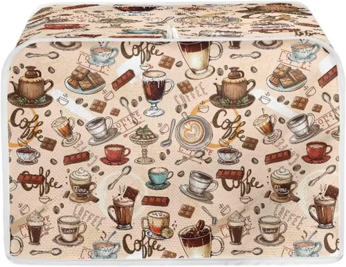 Miniatura 37 de chaqlin Cubierta para tostadora con estampado de chocolate, 2 rebanadas, resistente a las manchas, cubierta para horno de pan de diseño divertido