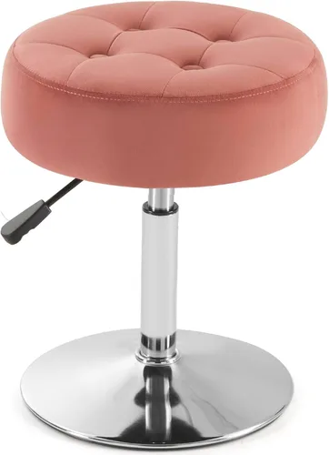 Miniatura 14 de Gitrah Silla de Tocador Negra para Cuarto de Maquillaje Taburete de Tocador para Cuarto de Maquillaje Redondo Acolchado de Cuero PU Silla
