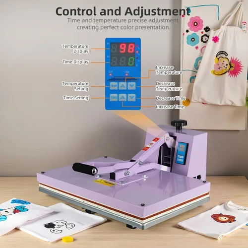Miniatura 6 de Prensa térmica de 16 x 24 pulgadas, máquina de prensa de calor manual para camisetas, máquina de prensado de camisetas para ropa, bolsas, cortina