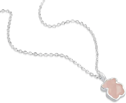 Miniatura 2 de TOUS, joyería, collar de plata esterlina "Icon blanco y negro", con dije de mini oso