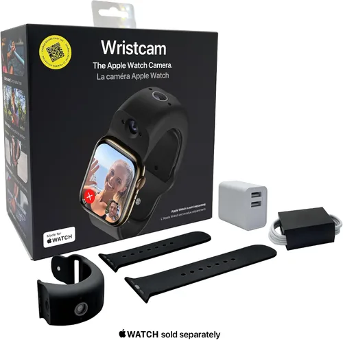 Miniatura 2 de Wristcam - Smartband con cámara modular y certificación Apple MFi para Apple Watch, cámaras de 8 MP + 2 MP, fotos 4K, grabaciones de 1080p, Negro