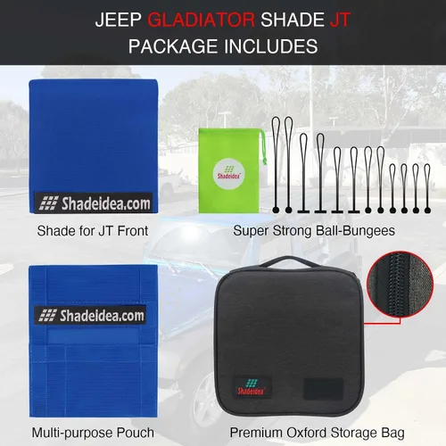 Miniatura 5 de Shadeidea - Parasol para capota de automóvil, parte delantera, funda de malla de color azul, bloqueador ultravioleta con bolsa de transporte