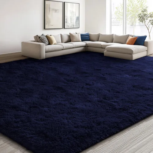 Miniatura 102 de EVOIONOS - Alfombra redonda gris para dormitorio, 5x5 pies; alfombras circulares suaves y esponjosas para sala de estar, alfombras de felpa peludas