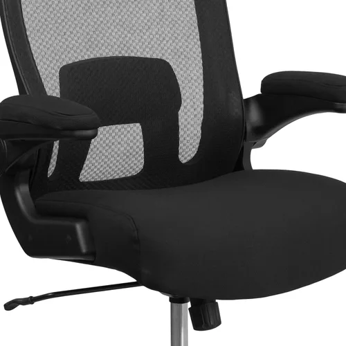 Miniatura 16 de Flash Furniture Silla giratoria grande y alta para oficina y juegos con soporte lumbar y espalda, silla de oficina ergonómica de malla con Tela