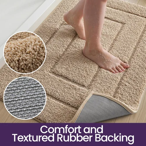 Miniatura 6 de DEXI - Alfombra de baño antideslizante, absorbente, de alta calidad, lavable a máquina, cómoda alfombra para cuarto de baño