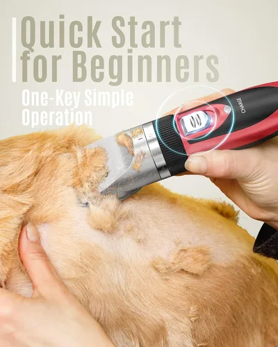 Miniatura 3 de oneisall Cortapelos para perros de ruido bajo, kit de cuidado de mascotas con recortadora recargable, afeitadora inalámbrica eléctrica silenciosa