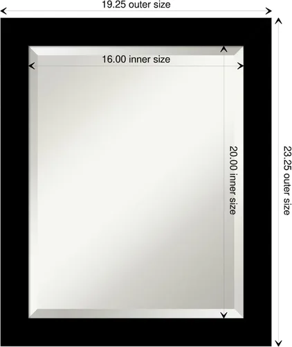 Miniatura 4 de Amanti Art Espejo de pared negro de 24 x 20 pulgadas, espejo de baño rectangular negro cepillado para decoración de pared de sala de estar, marco