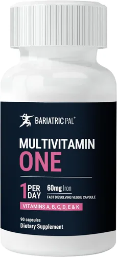 Miniatura 12 de BariatricPal Multivitamínico UNO 1 por día! Cápsula multivitamínica bariátrica con 18 mg de hierro Cápsula fácil de tragar Vitamina