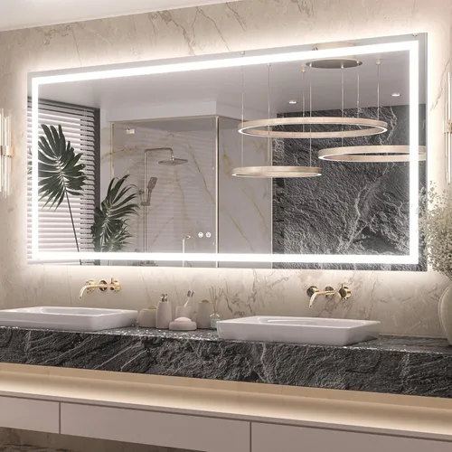 Miniatura 17 de Keonjinn - Espejo de baño LED de 24x32 pulgadas con luz, iluminación frontal y trasera, espejos iluminados para la pared del baño con luces