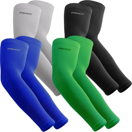 Miniatura 6 de YQXCC 4 Pares de Mangas para Brazos para Hombres Mujeres Protección UV Solar de Enfriamiento UPF 50 Mangas de Compresión Deportivas 1 par