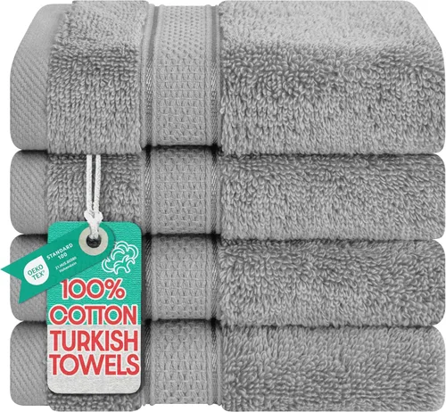 Miniatura 18 de American Soft Linen - Juego de toallas de mano Salem, 4 unidades de lujo de 600 GSM, 100 % algodón para baño, toallas de 13 x 13 pulgadas de mano