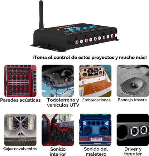 Miniatura 9 de Taramps Pro 2.4 BT Bluetooth DSP Crossover Full, procesador de señal digital, ecualizador de audio para automóvil con aplicación, ganancia de hasta